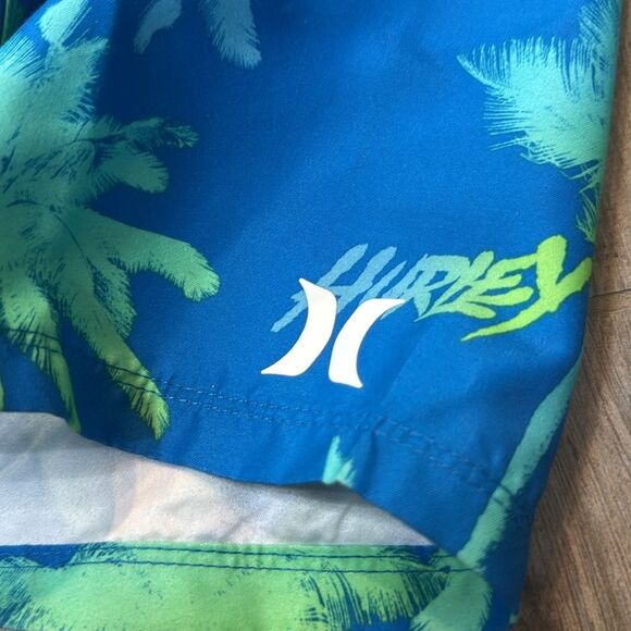 NWT HURLEY Palms‎ Boys Boardshorts Swim Electric Blue Size 6 Palm Trees - Picture 12 of 12